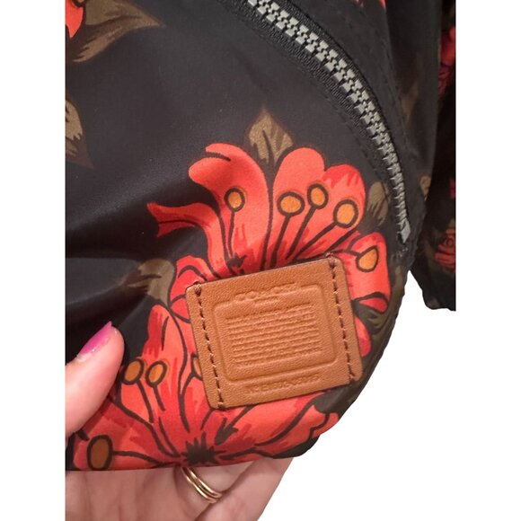 COACH Floral Windbreaker Hoodie Jacket Size Small - Picture 11 of 13